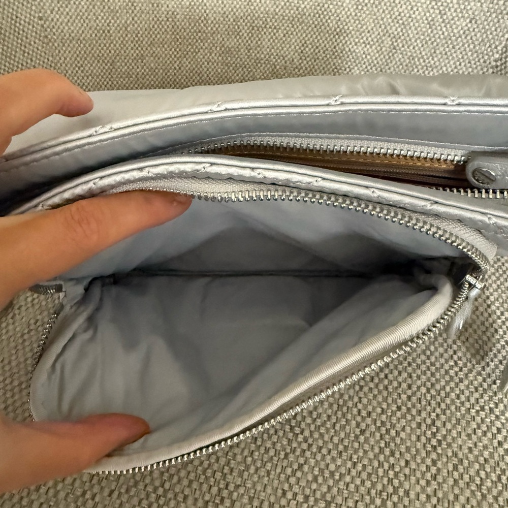 Mz Wallace Silver Oyster Crosby Lock Medium Crossbody Bag - Picture 9 of 11